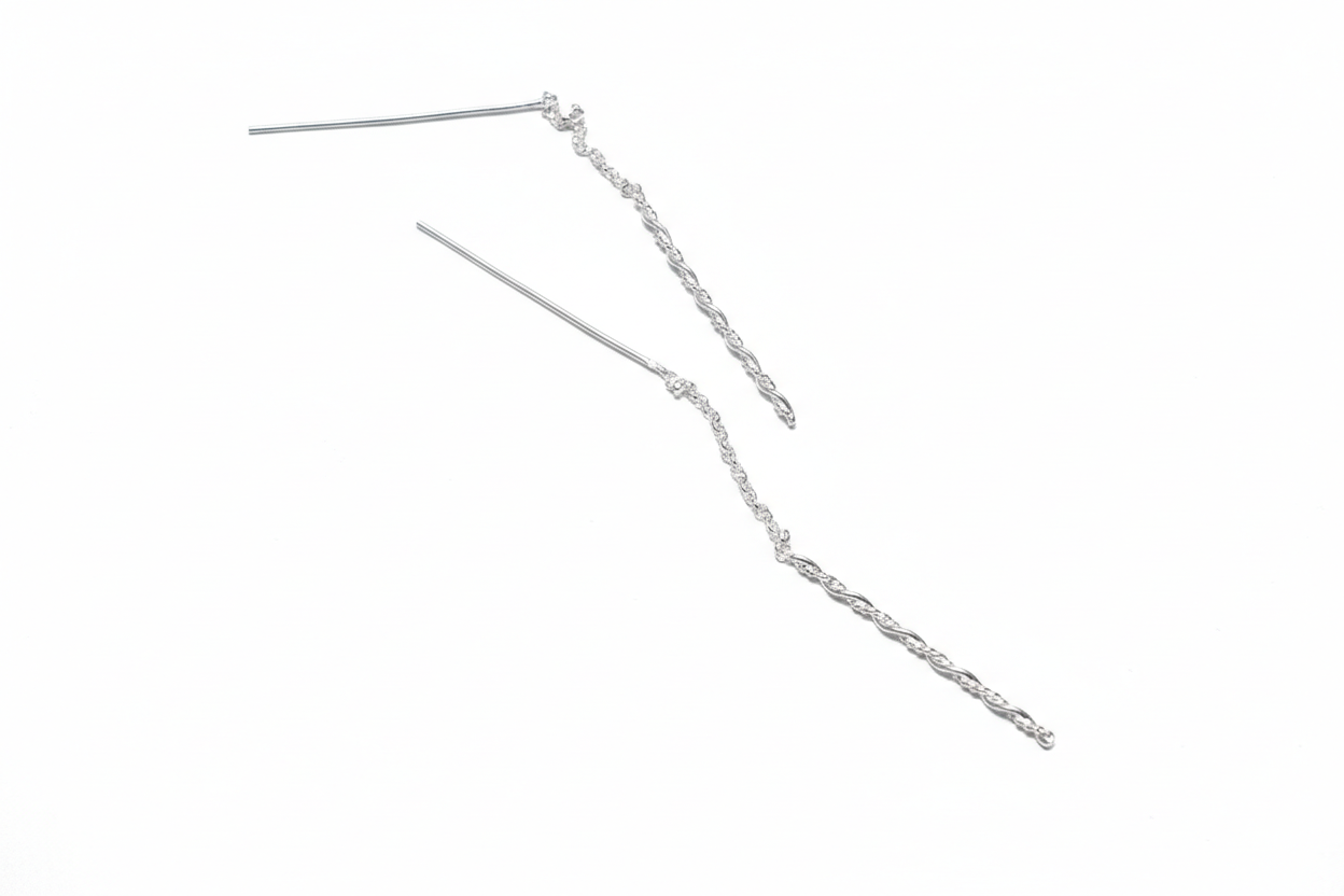 Sterling Silver Sparkling Threader Earrings