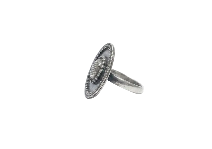 Sterling Silver Disk Medallion Ring