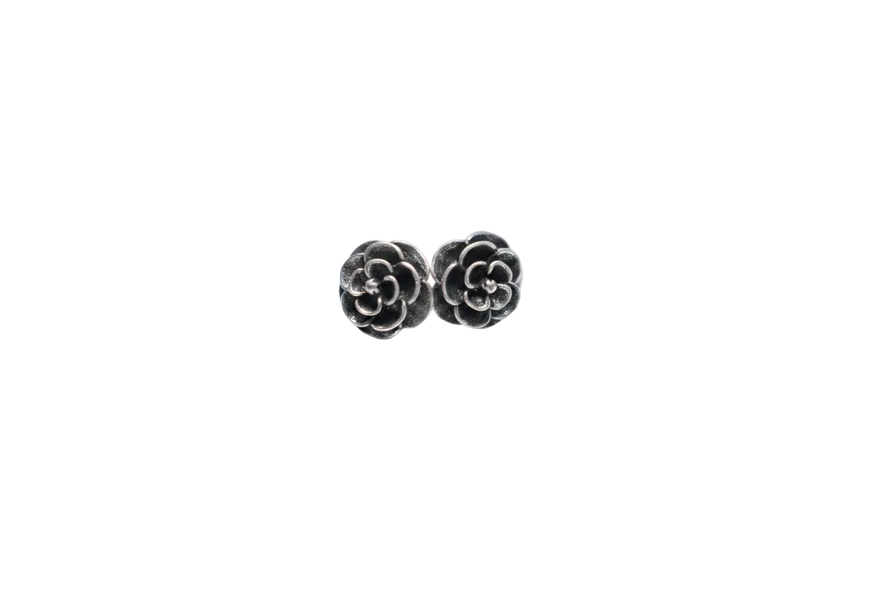 Sterling Silver Rosette Studs Earrings