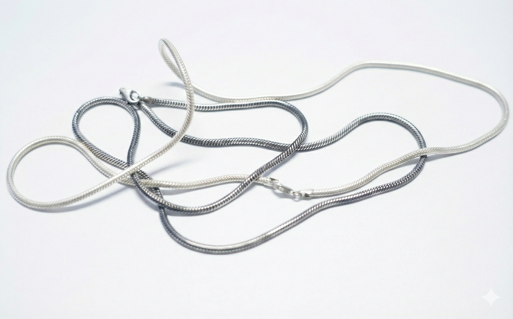 Heavy Sterling Silver Oxidized Snake Chain
