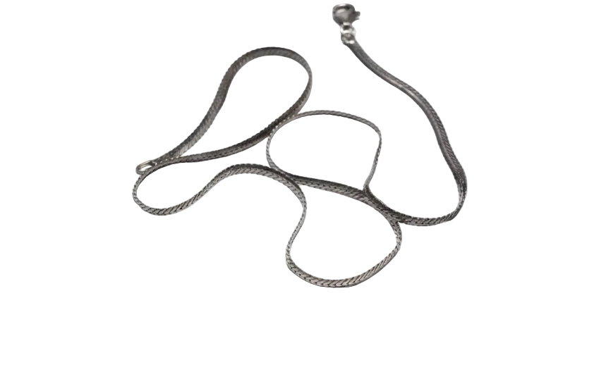 Flat Sterling Silver Fluid Necklace