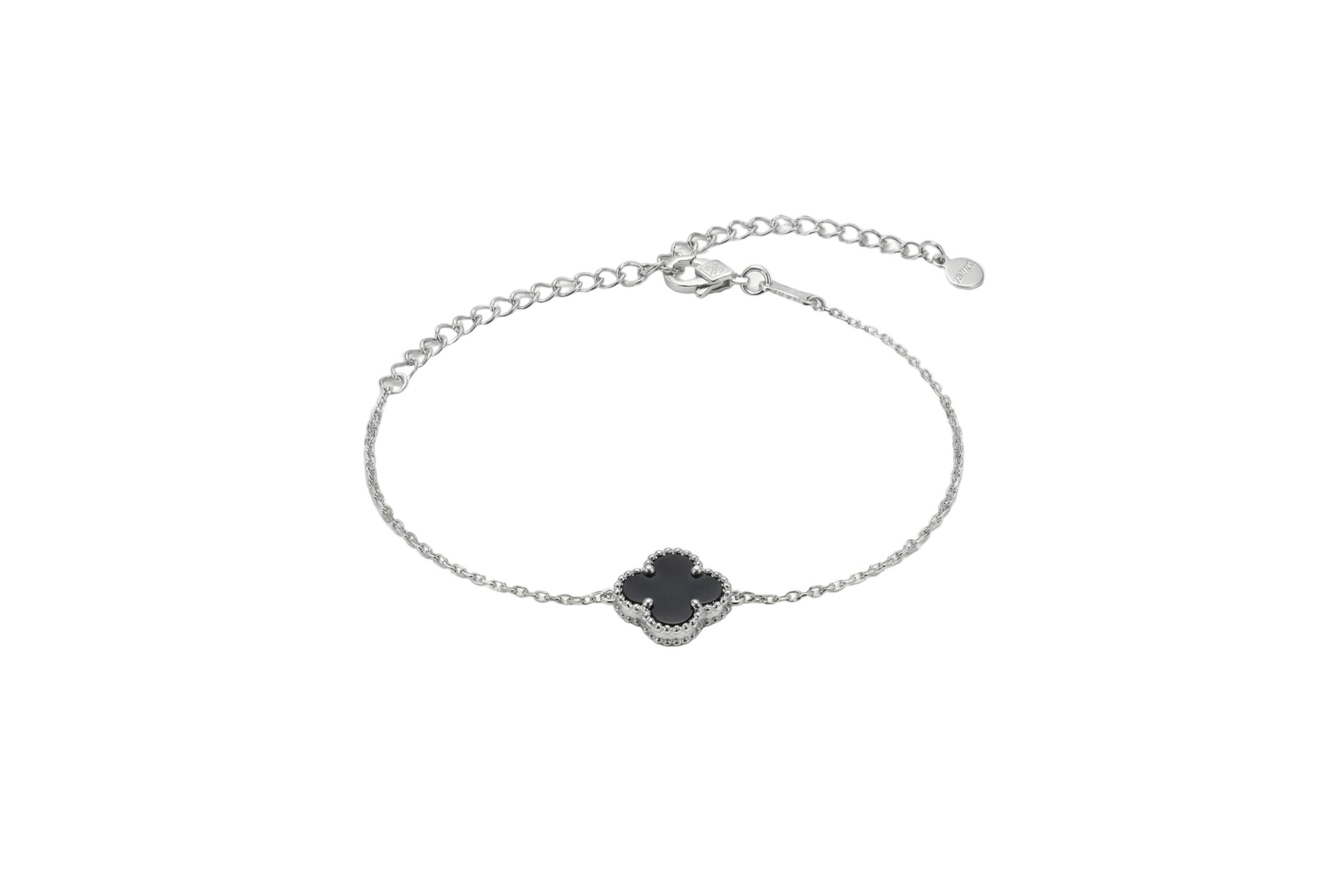 Sterling Silver Onyx Blossom Bracelet