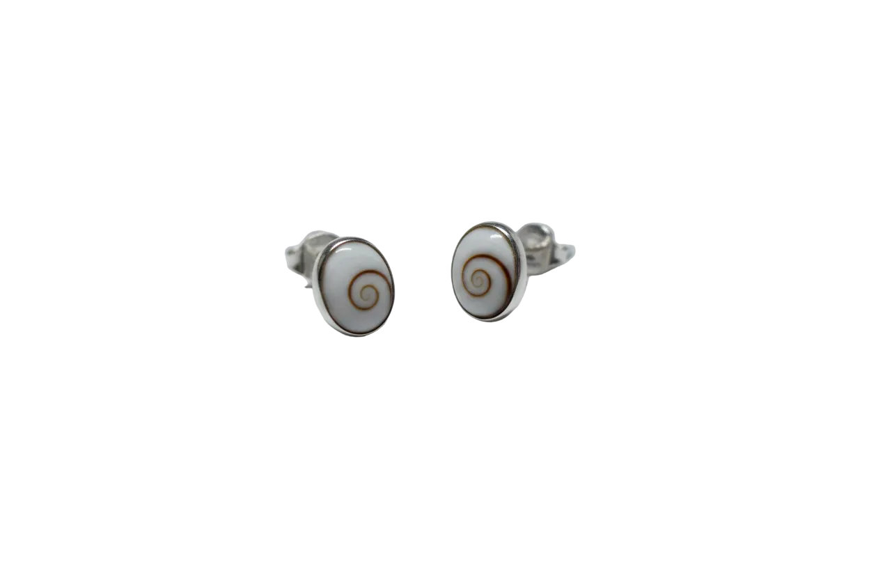 Sterling Silver Spiral Shell Studs Earrings