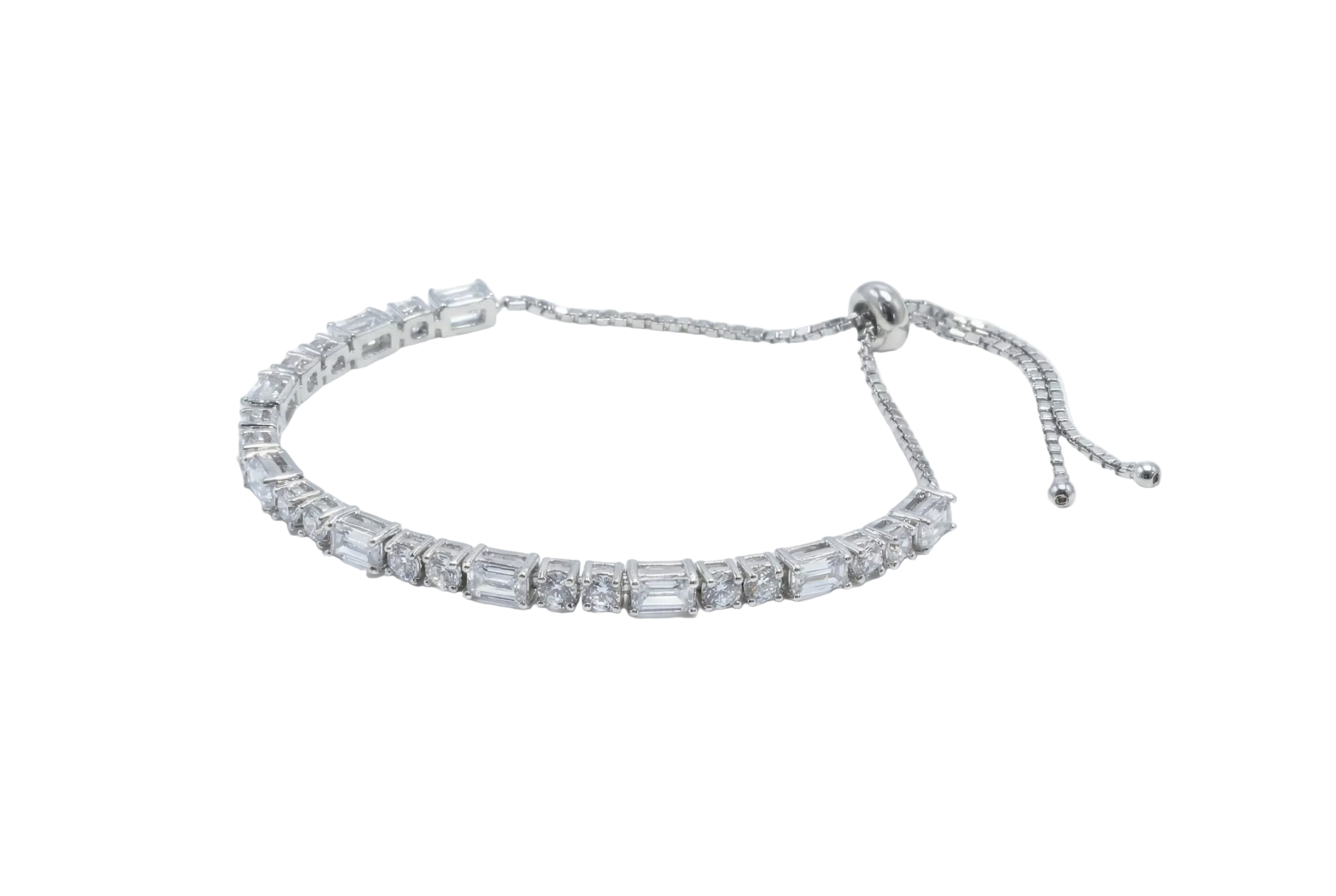Sterling Silver Crystal Slider Bracelet