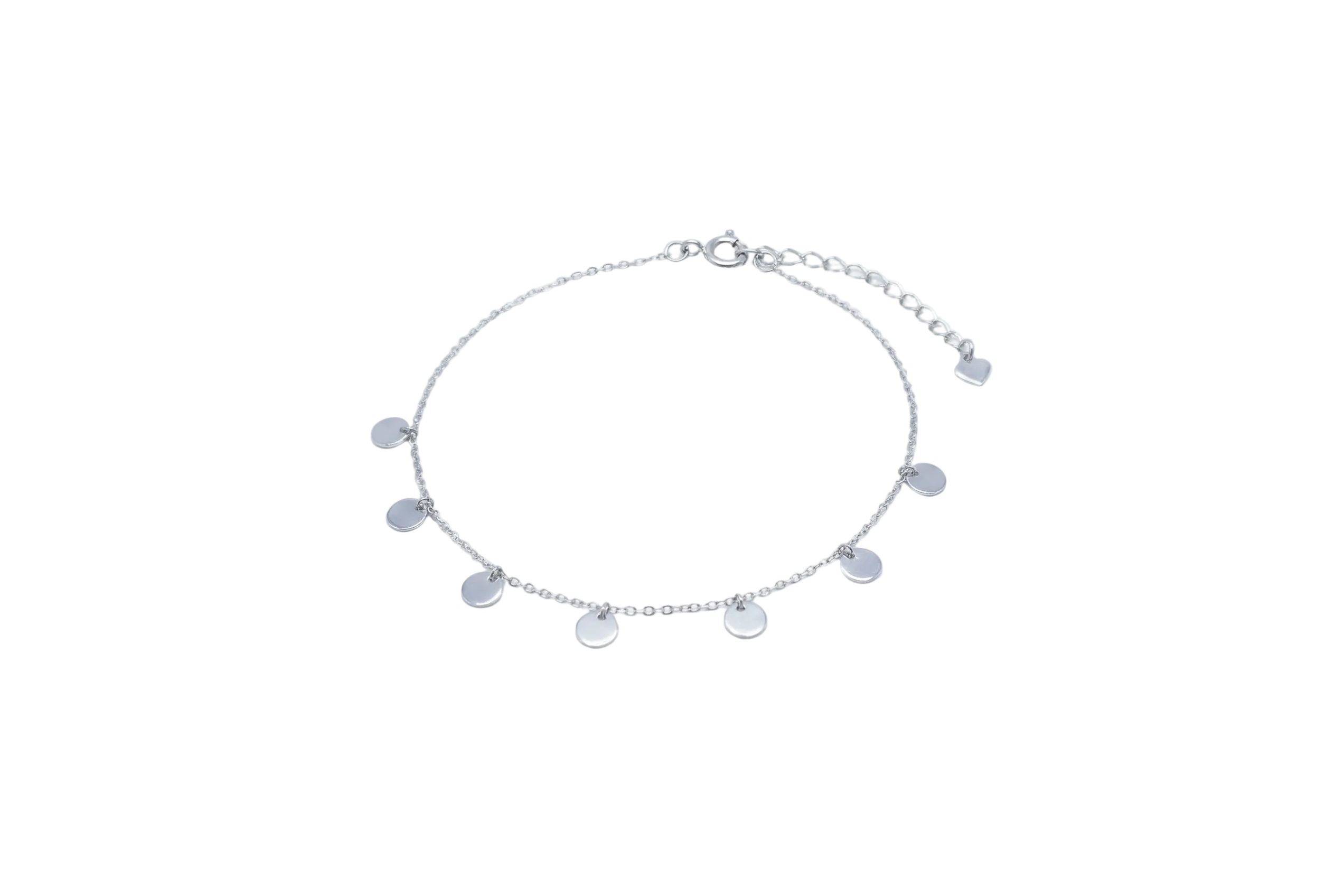 Sterling Silver Disc Dangle Bracelet