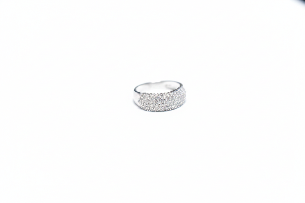 Sterling Silver Pavé Statement Band