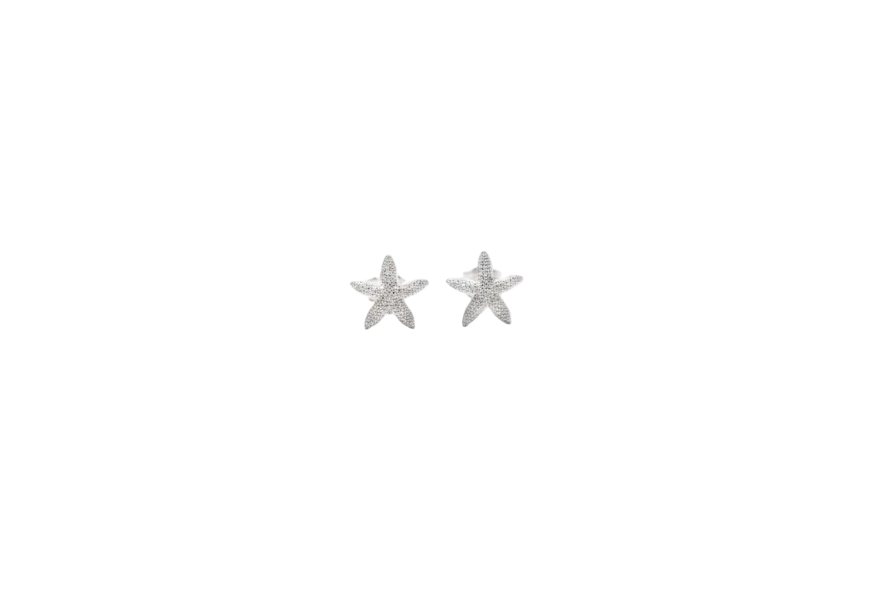 Sterling Silver Starfish Studs Earrings