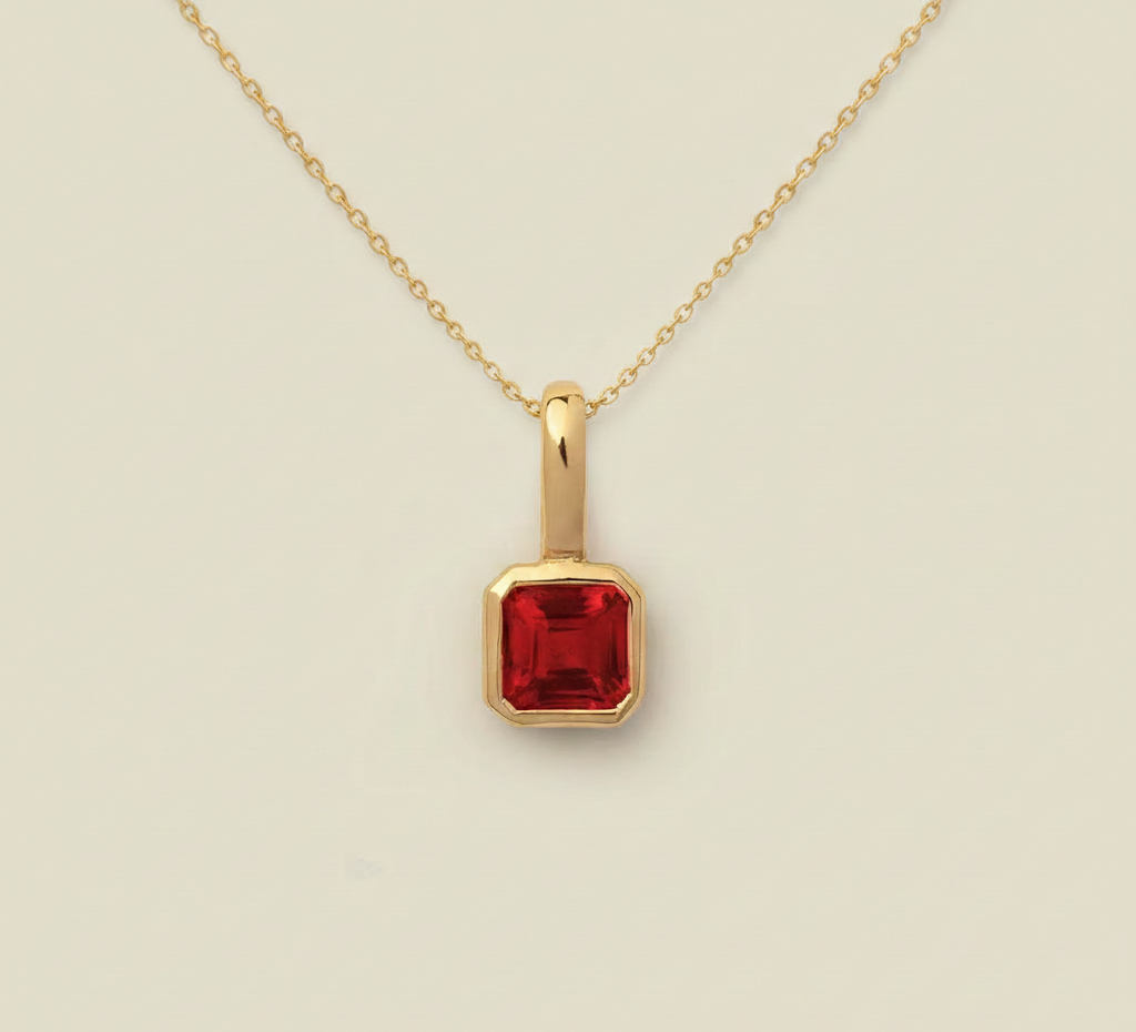 January Birth Stone Pendant with Garnet