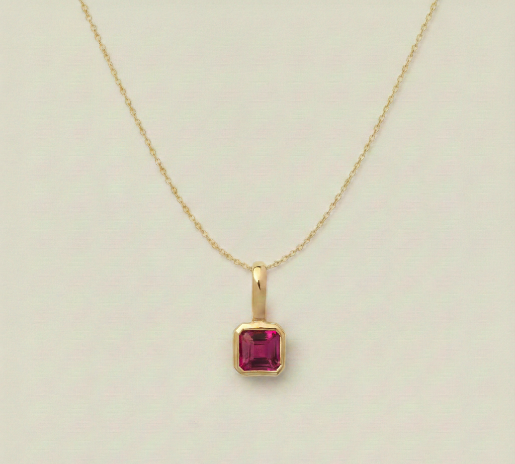 July  Birth Stone Pendant with Ruby